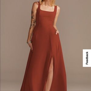 Lace up chiffon bridesmaid dress